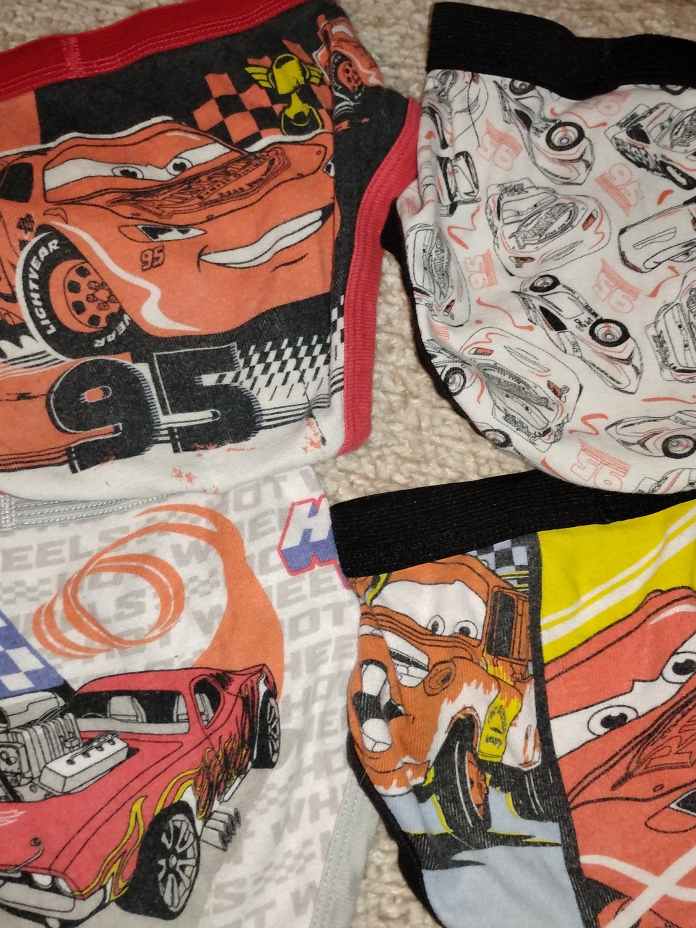 Disney Cars Kids Briefs Set - Orange, Black, White